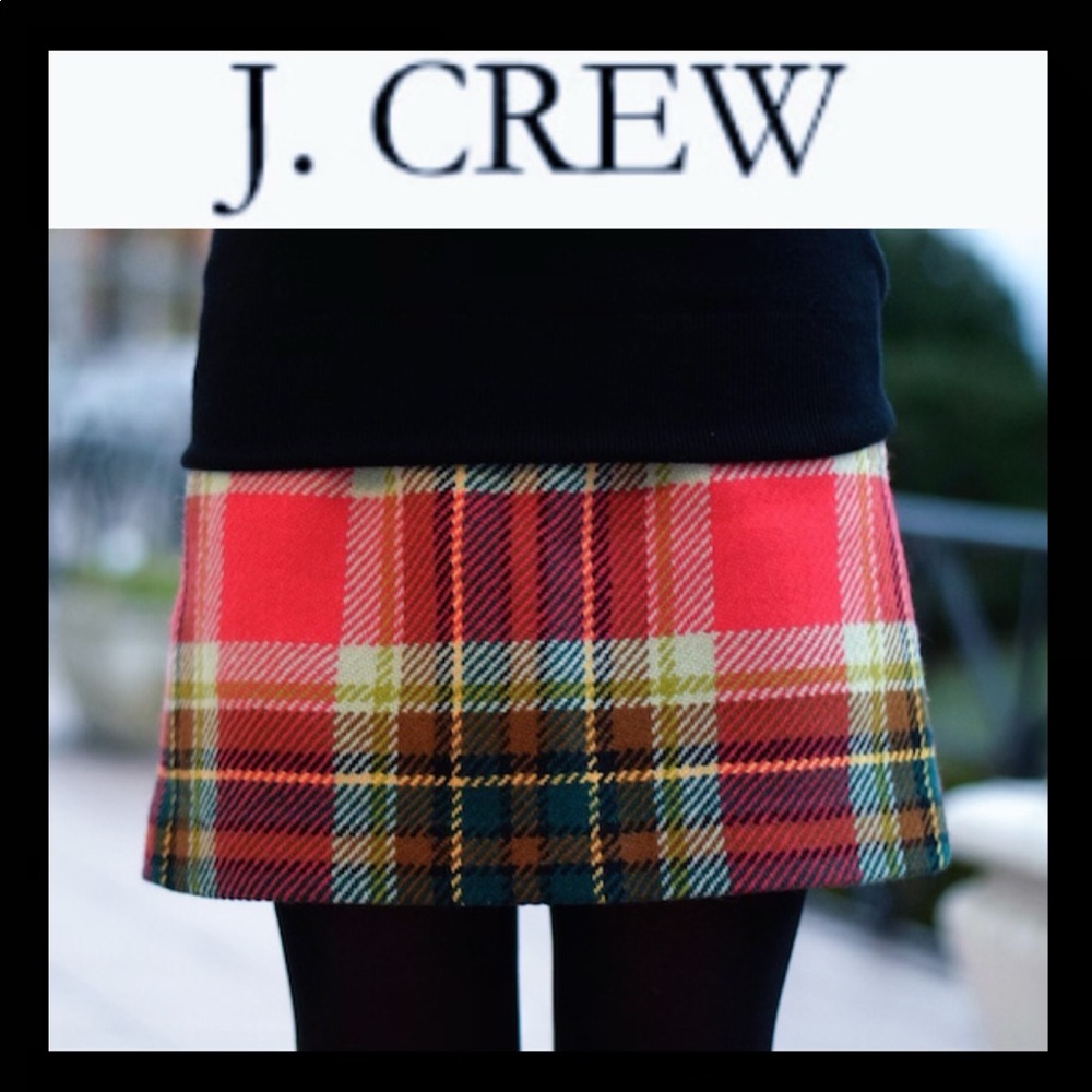 J. Crew Red Plaid Mini Skirt